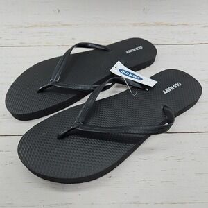 Old Navy Classic Womens Size 10 Black Flip Flops Thong Sandals Summer Beach Pool